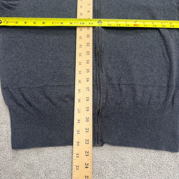 Boss Hugo Boss Full Zip Cardigan Sweater Mens Small Charcoal Gray Mock Cotton - Picture 13 of 15